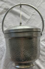 Mid Century Modern Vintage Ice Bucket Hammered Aluminum FlipTop Lid SB-501 ITALY