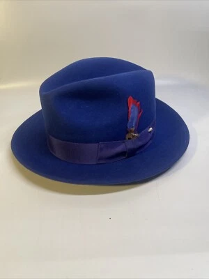 Sombrero de Padrino Vintage Para Hombre Diseño Capas Púrpura Banda de Cuero Talla Grande Foto 1 de 4