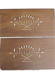 Pair Antique Victorian Spoon Carved Black Walnut Panel 17 1/2 X 9 X 1/4 Lot X64 - Picture 1 of 6