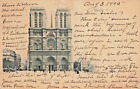 Parigi Francia ~ Facciata Notre Dame Cathedral ~1905 Antico Foto Cartolina