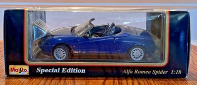 Maisto 1995 Alfa Romeo Spider синий кабриолет специальный выпуск винтажный литой 1:18 - Изображение 1 из 4