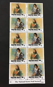 US XF MNH Pane Of 10 EASTER SEALS, THE POWER TO OVERCOME. - Picture 1 of 2