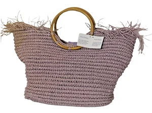 Semi-circle Straw Bag, Hand-woven Women Summer Retro Beach Tote Shoulder - Picture 1 of 9