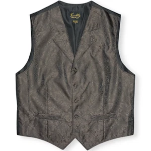 Scully Vest Men’s Size Medium Brown Paisley Western Style Waistcoat Belted - Picture 1 of 6