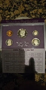 1986 S Uncirculated Proof set includes Kennedy .50, Mint Condition. Low Bid. - Picture 1 of 2