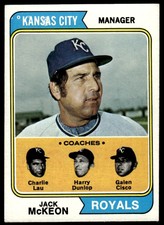 1974 Topps Jack McKeon/Charlie Lau/Galen Cisco/Harry Dunlop Kansas City Royals