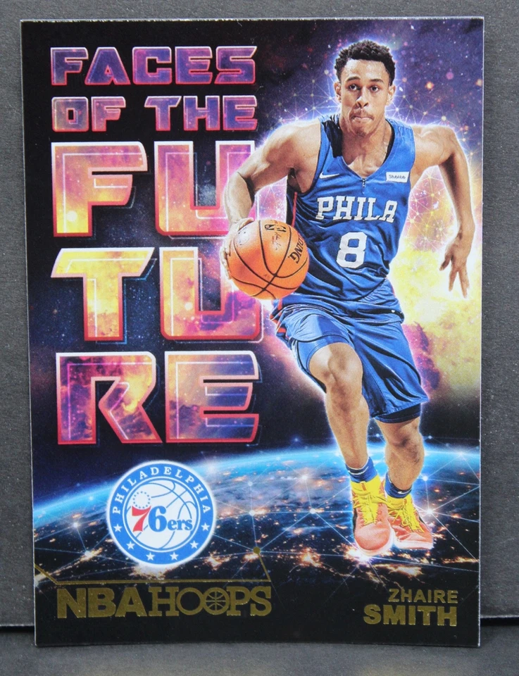 Zhaire Smith RC 2018-19 NBA Hoops Holo Faces of the Future Rookie Card #16 Gold - Image 1 of 4