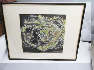 Vintage MCM Abstract Painting Signed Hiroko 1967 Space? - Picture 1 of 5