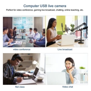 Webcam With Light Built In Microphone For Live Streaming Video Computer Supp NEW - Afbeelding 1 van 12