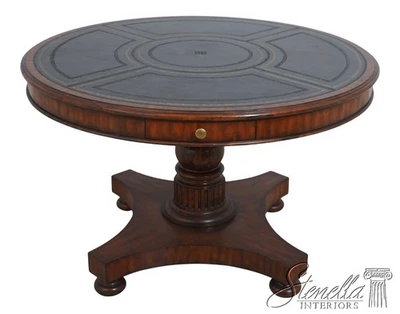 L69525: Mesa central redonda de cuero caoba MAITLAND SMITH Foto 1 de 4