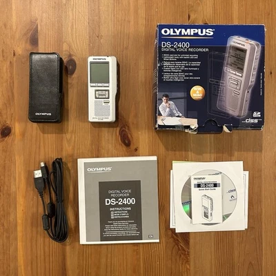 Olympus DS-2400 Dictation recorder, Includes 2GB SD Card.  FOR PARTS/REPAIR - Image 1 of 4