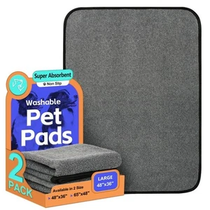 Washable Pee Pads for Dogs 2 Pack Reusable Puppy Pads Waterproof Pet Training... - Picture 1 of 6