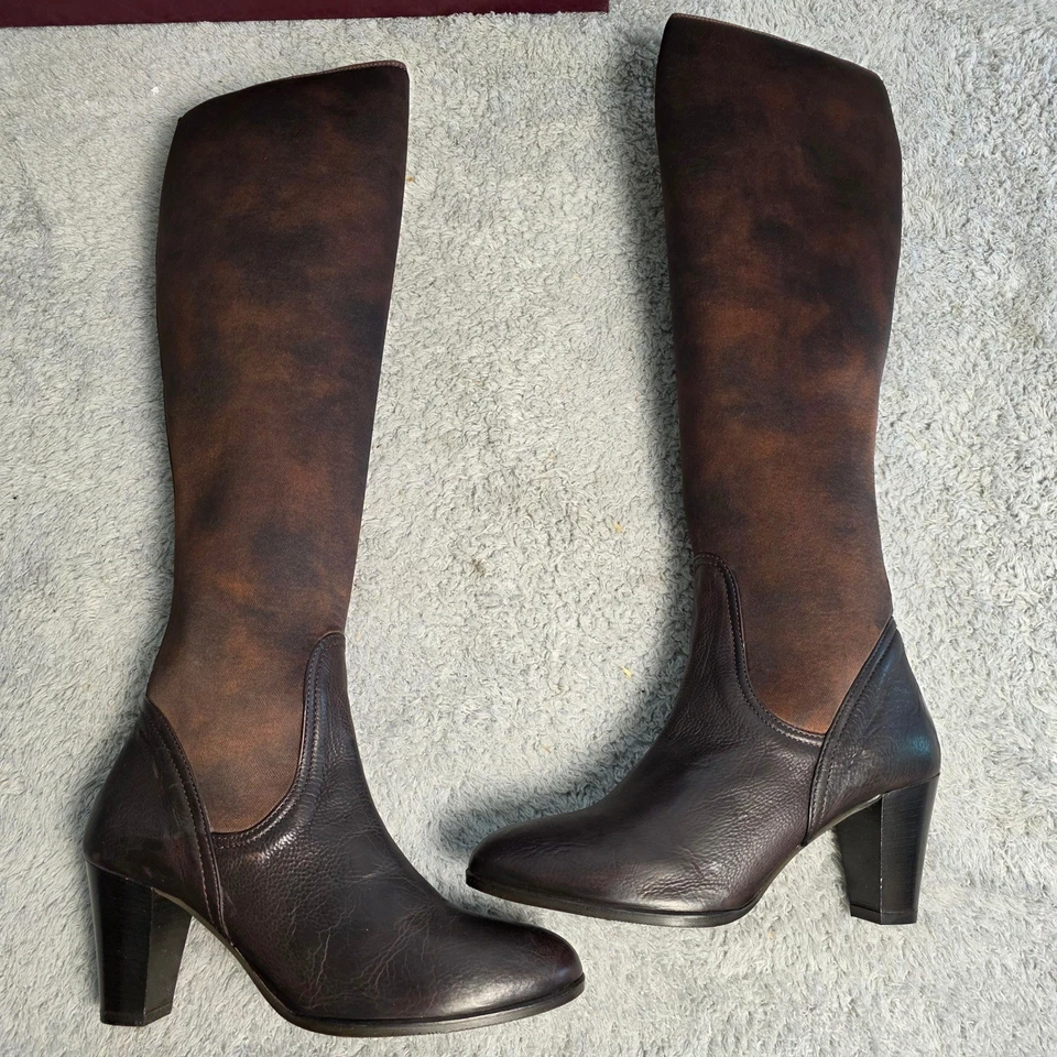 Amalfi на Rangoni коричневый итальянский кожаный колена неопрен эластичной ботинки 6 М новый - Изображение 1 из 4