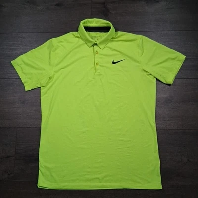 Nike Golf Dri-Fit Polo Shirt Men’s Size Medium Standard Fit Neon Yellow - Image 1 of 4