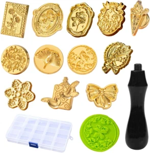 Wachssiegel Stempel Köpfe 12 Stück Siegelstempel Vintage Wachs Stempel Set Wachs - Bild 1 von 6