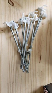 Peg Board Hooks 8 Inch 10 Pack - Steel & Nylon - With Top Tags - Picture 1 of 4