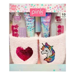 Pink Viva Einhorn Herz Slipper 10 Stck Nagel Handlotion Creme Geschenkset KOSTENLOSER VERSAND - Bild 1 von 7