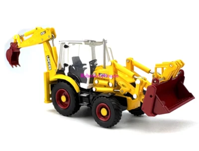 1:76 Yellow JCB 3CX Backhoe Loader Model Diecast Metal Car - Image 1 of 4