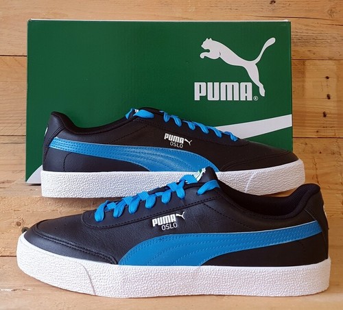 Puma Oslo Vulc scarpe da ginnastica basse in pelle UK8.5 US9.5 E42.5 374977 03 nero blu bianco