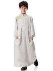 Ramadan Men Muslim Kid Boy Loose Kaftan Long Dress Maxi Arab Saudi Thobe Robe