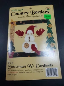 Kit de hierro Country Borders muñeco de nieve con apliques de tela de los cardenales envío gratuito - Imagen 1 de 2