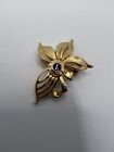 "Vintage Glossy Lions Club 1"" Blätter Brosche Pin Orchidee Emaille ""L"""