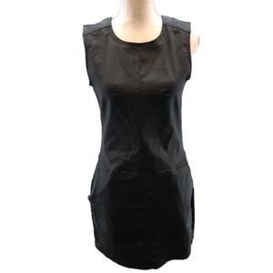 Current Elliott The Shift Dress Womens 1 Small Black Sleeveless Pockets Rocker - Picture 1 of 14