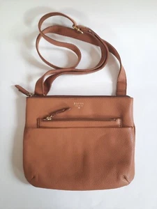 Fossil Tessa Crossbody Medium Brown Pebbled Leather Messenger Bag Retail $168  - Picture 1 of 11