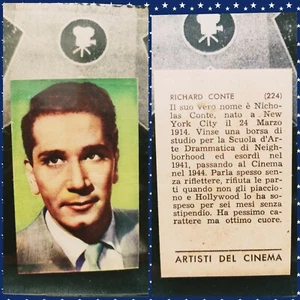 ⭐ 1951 Artisti del Cinema (Italy) RICHARD CONTE Don Barzini The Godfather Card - Picture 1 of 6