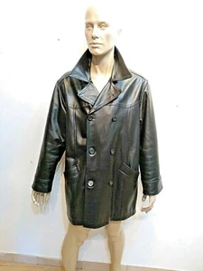 GIACCA GIACCONE doppiopetto IN VERA PELLE NERA UOMO TG. 48 cuba libre - Bild 1 von 8