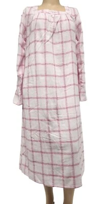 NWT Women Flannel Nightgown Croft & Barrow Light Pink Plaid - Image 1 of 4