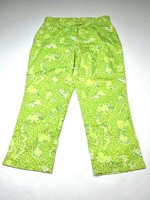 Pantalones Capri Lilly Pulitzer Niñas Verde Floral Estampado Ardilla Talla 14 De Colección Foto 1 de 4