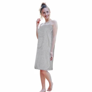 Damen Saunakilt Sauna Kilt Sarong Saunatuch grau Onesize 100% Baumwolle Sauna - Bild 1 von 9