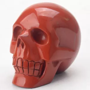 3'' Natual Handmade Carved Red Jasper Skull Realistic Crystal Healing,415g - Picture 1 of 8