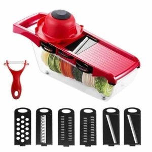 6in1 Mandoline Slicer Julienne Cutter Fruit Vegetable Chopper Peeler Grater Tool - Picture 1 of 7