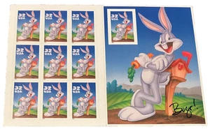 1997 BUGS BUNNY 10 Stamp 32c Self Adhesive Souvenir Sheet USPS - Picture 1 of 2