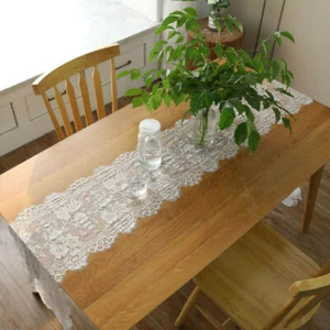 35x300cm Dentelle Chemins de Table Armoire Tissu Chaise Écharpe Dîner Housse - Foto 1 di 14