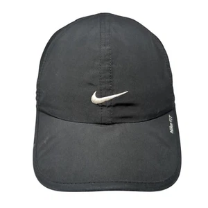 NikeFIT Strapback Hat Black One Size Adjustable Embroidered Swoosh Logo - Picture 1 of 7