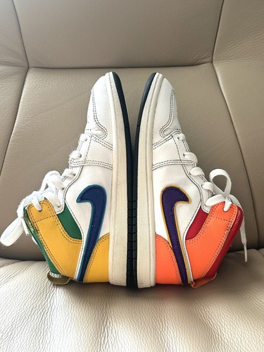 Nike Air Jordan 1 Mid 640734 128 bianche corte viola bambini unisex taglia 1 5 *RARO*