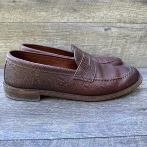 Scarpe Allen Edmonds Patriot mocassini uomo 11 B marrone ciottoli slip on penny USA - Foto 1 di 8