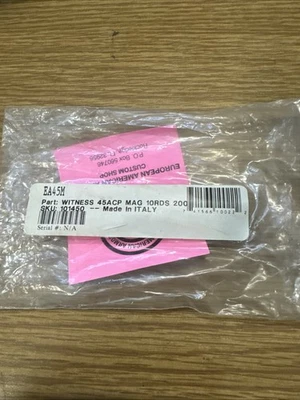 EAA Witness K45 .45 ACP 10 Round Magazine Black Full Size Made in Italy - Image 1 of 4