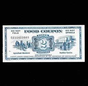 FOOD STAMP COUPON C211422398B 1973 $2.00 USDA AGRICULTURE scrip TOKEN UNC - Picture 1 of 5
