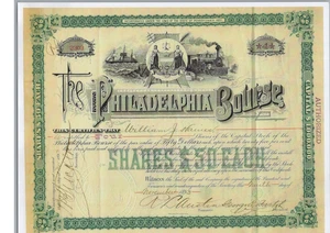 LA BOLSA DE PHILADELPHIA... CERTIFICADO DE STOCK DE 1893 - Imagen 1 de 1
