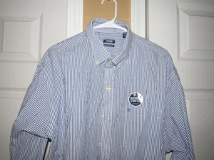 $60 Nuevo Con Etiquetas Nuevo IZOD Para hombres XL Camisa Abotonada Azul Blanco Rayas Elástico Natural - Imagen 1 de 5
