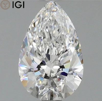 1.24 Carat PEAR Shape IGI Certificate CVD Lab Grown Diamond F Color VVS2 Clarity - Image 1 of 4