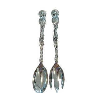 GODINGER SILVER ART Co. Salad Serving Spoon & Fork BIG Replacements Utensils - Picture 1 of 6