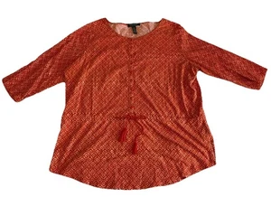 Lauren Ralph Lauren Damen Hemd Gr. 2X, orange gemusterte Bluse, 100% Baumwolle - Bild 1 von 6