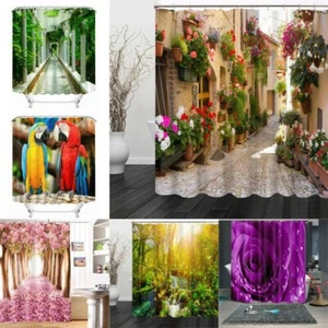 Vibrant 3d Pattern Shower Curtain With Waterproof Polyester Fabric For Elegant - Picture 1 of 10
