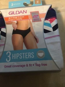 Gildan Stretch Cotton Ladies Panties Hipsters size 9 - Picture 1 of 3