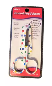 Allary Embroidery Scissors w/ Leather Sheath - New - White - Picture 1 of 1